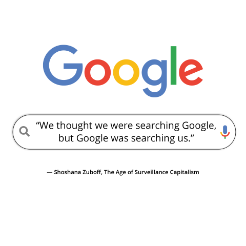 We thought we were searching Google, but Google was searching us (Shoshana Zuboff)