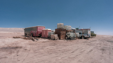 Roadside restaurant on the mining route from the high plains to the ports of Mejillones and Tocopilla, where the bellies of ships are loaded with riches from the bottom of the Atacama Desert.