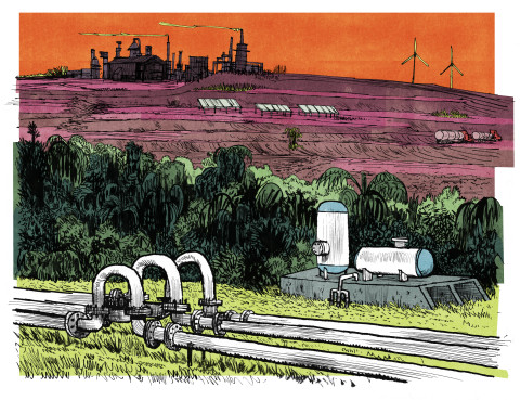 Illustration State-Run Oil Companies and the Energy Transition by Matt Rota