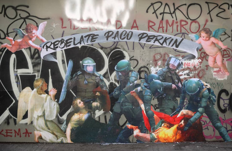 Mural del Artista Caiozzama - Violencia Policial. Créditos Caiozzama 